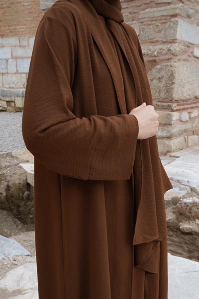 Ala Abaya Takım - Kahve