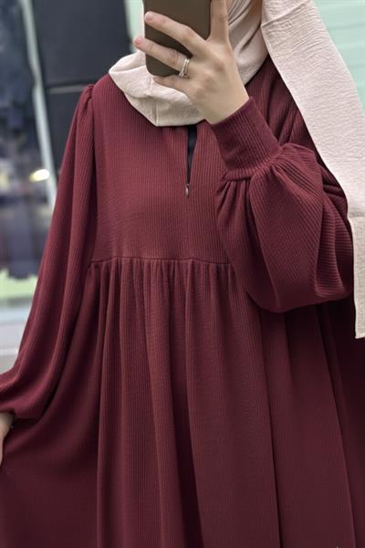 Asya Robalı Elbise - Bordo