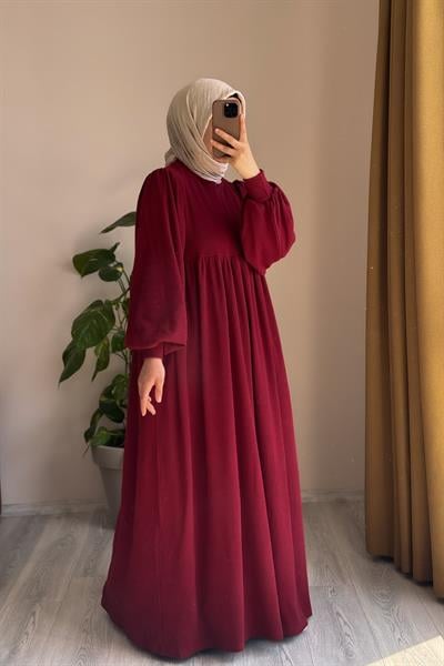 Asya Robalı Elbise - Bordo