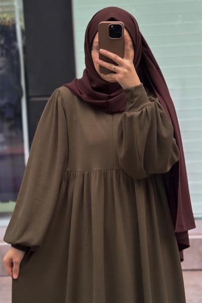 Asya Robalı Elbise - Haki yeşil