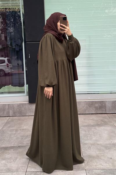 Asya Robalı Elbise - Haki yeşil