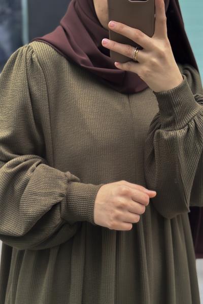 Asya Robalı Elbise - Haki yeşil