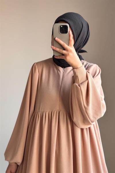 Asya Robalı Elbise - Vizon