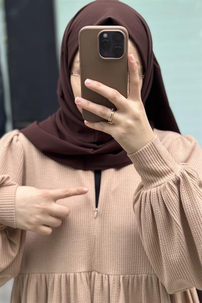 Asya Robalı Elbise - Vizon