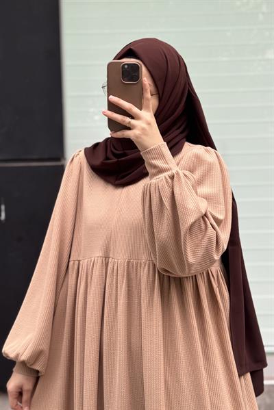 Asya Robalı Elbise - Vizon