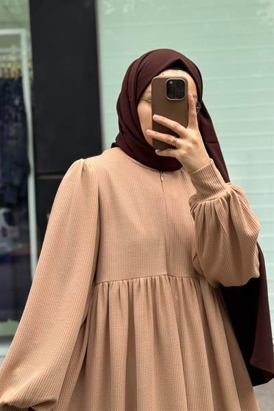 Asya Robalı Elbise - Vizon