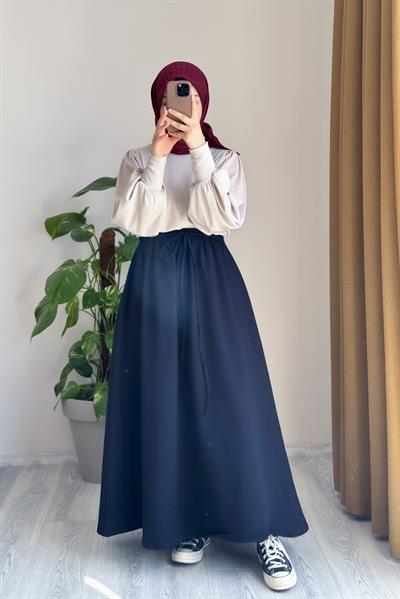 Bağcıklı Rahat Etek - Lacivert