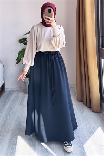 Bağcıklı Rahat Etek - Lacivert