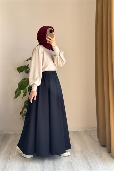 Bağcıklı Rahat Etek - Siyah