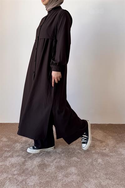 Bağlama Detaylı Pantolonlu Takım - Acı kahve