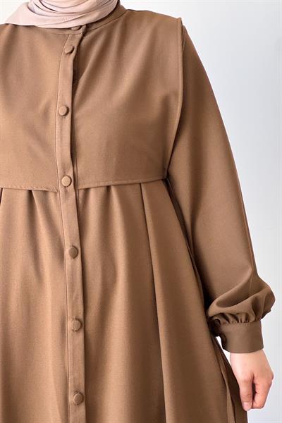 Bağlama Detaylı Pantolonlu Takım - Camel