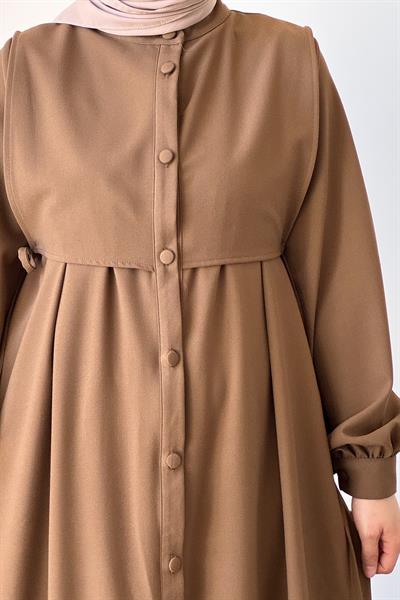 Bağlama Detaylı Pantolonlu Takım - Camel