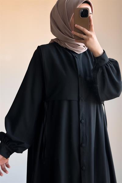 Bağlama Detaylı Pantolonlu Takım - Siyah