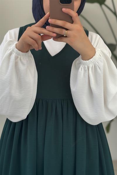 Balon Kol Gömlek - Bej