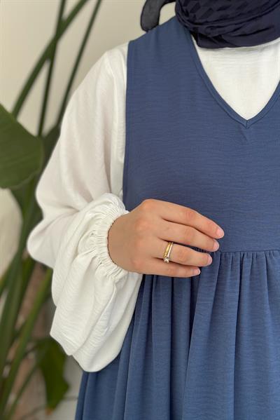 Balon Kol Gömlek - Bej