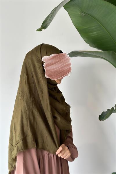 Bambu Kraş Şal - Yağ yeşili