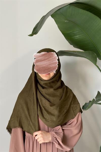 Bambu Kraş Şal - Yağ yeşili