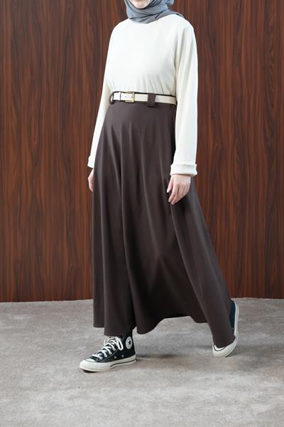 Basic Kloş Etek - Acı kahve