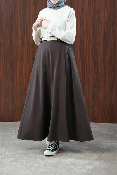 Basic Kloş Etek - Acı kahve