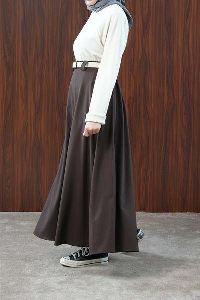 Basic Kloş Etek - Acı kahve