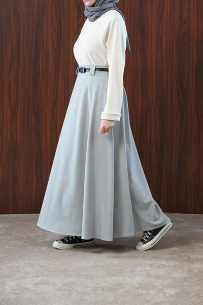 Basic Kloş Etek - Gri