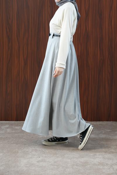 Basic Kloş Etek - Gri