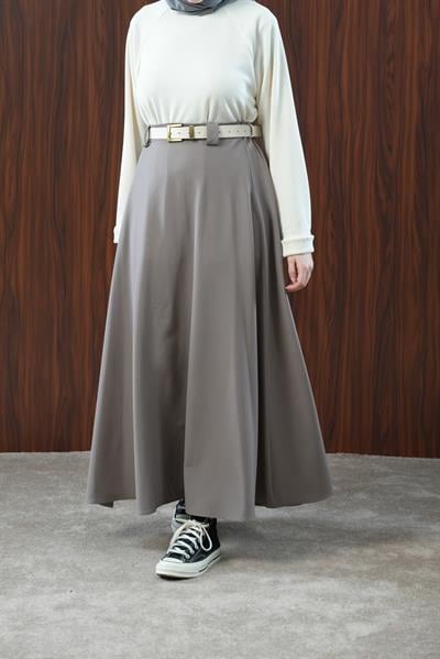 Basic Kloş Etek - Latte