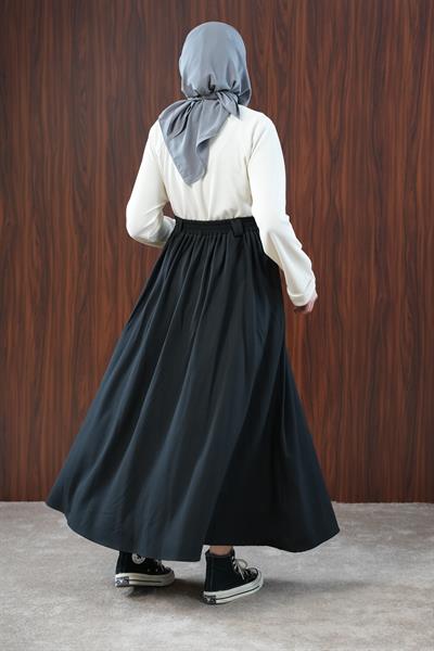 Basic Kloş Etek - Siyah