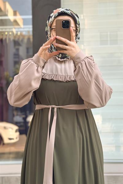 Bella Elbise - Haki yeşil