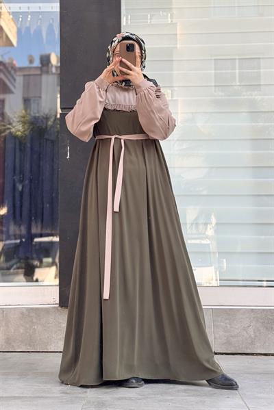 Bella Elbise - Haki yeşil