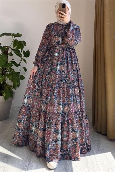 Çiçek Bahçesi Elbise - 0002