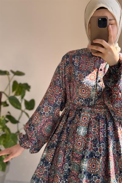 Çiçek Bahçesi Elbise - 0002