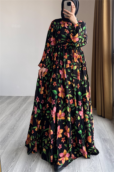Çiçek Bahçesi Elbise - 0004