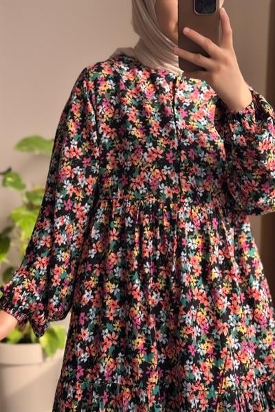 Çiçek Bahçesi Elbise - 0017