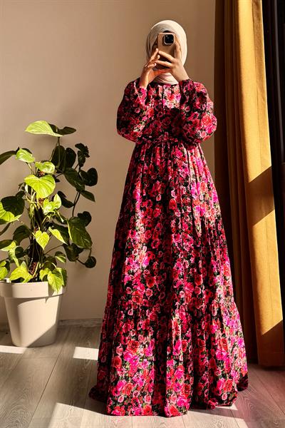 Çiçek Bahçesi Elbise - 0019