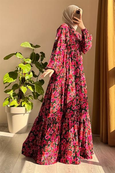 Çiçek Bahçesi Elbise - 0019