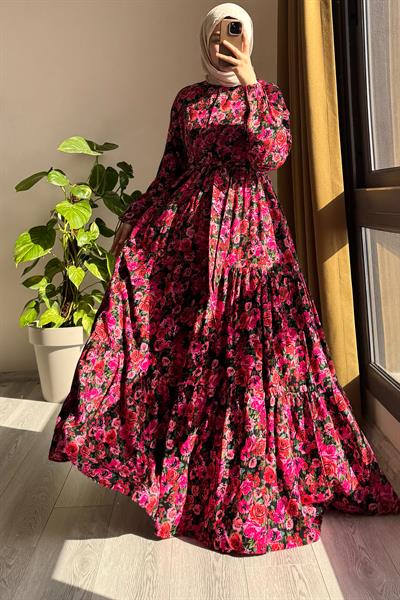 Çiçek Bahçesi Elbise - 0019