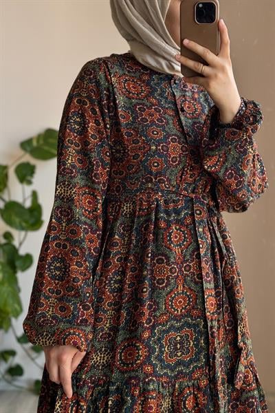 Çiçek Bahçesi Elbise - 0022