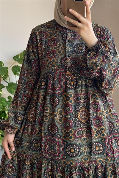 Çiçek Bahçesi Elbise - 0025