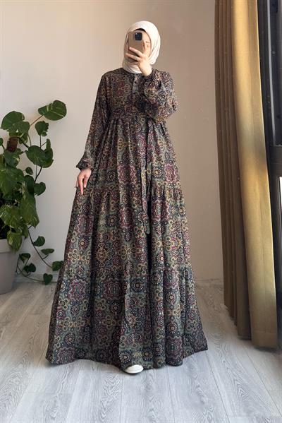 Çiçek Bahçesi Elbise - 0025