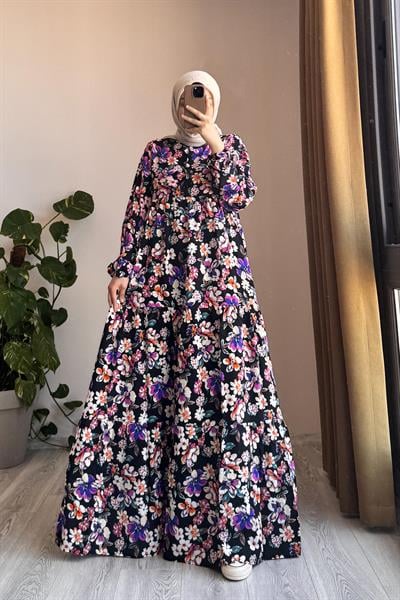 Çiçek Bahçesi Elbise - 0026
