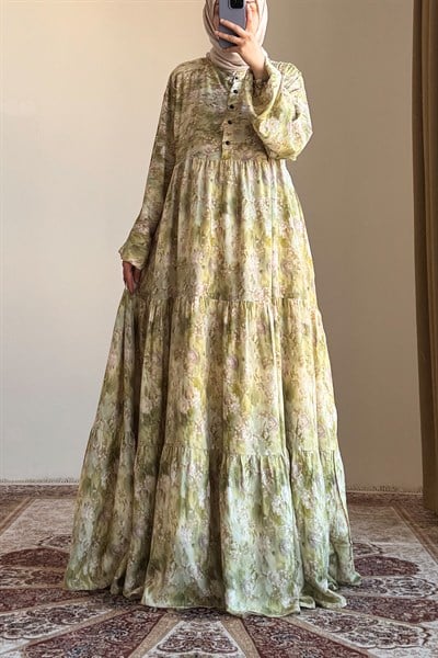 Çiçek Bahçesi Elbise - 0029