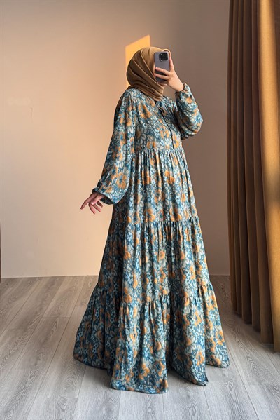 Çiçek Bahçesi Elbise - 0032