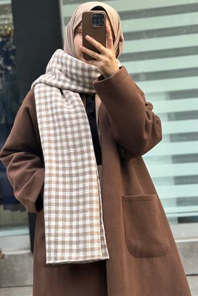 Kışlık Omuz Şalı - Bej