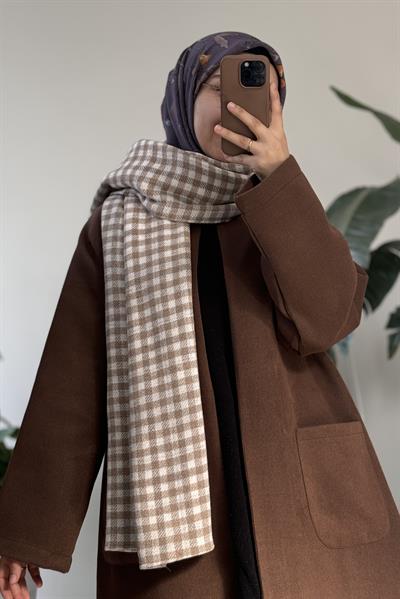 Kışlık Omuz Şalı - Bej