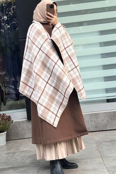 Kışlık Omuz Şalı - Bej
