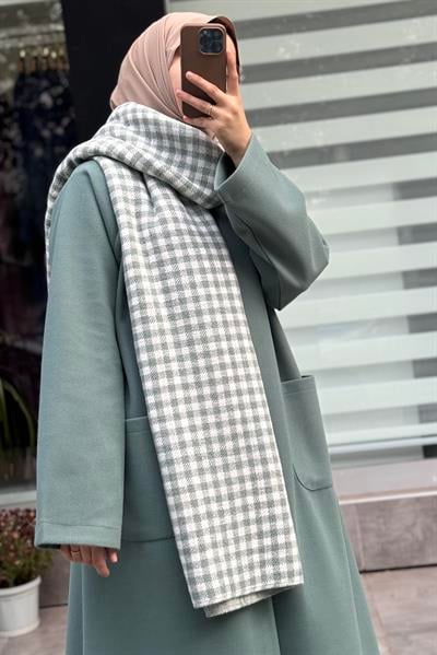 Kışlık Omuz Şalı - Mint yeşil