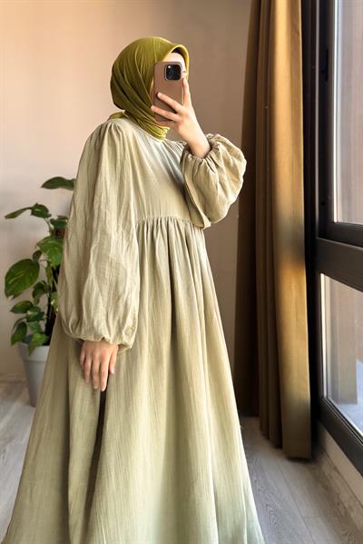 Classic Müslin Elbise - Adaçayı