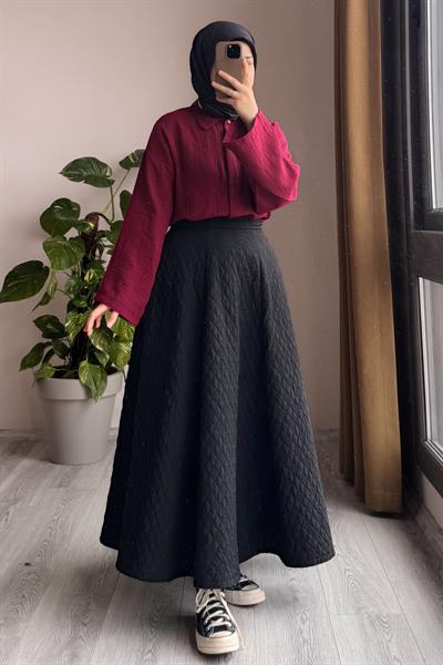 Classic Müslin Gömlek - Bordo