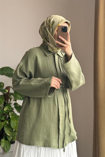 Classic Müslin Gömlek - Çağla yeşil